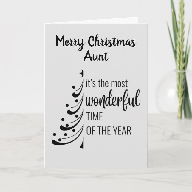 MERRY CHRISTMAS TO **AUNT** HOLIDAY CARD (Front)