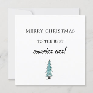 merry Christmas to best coworker/boss Xmas tree Holiday Card