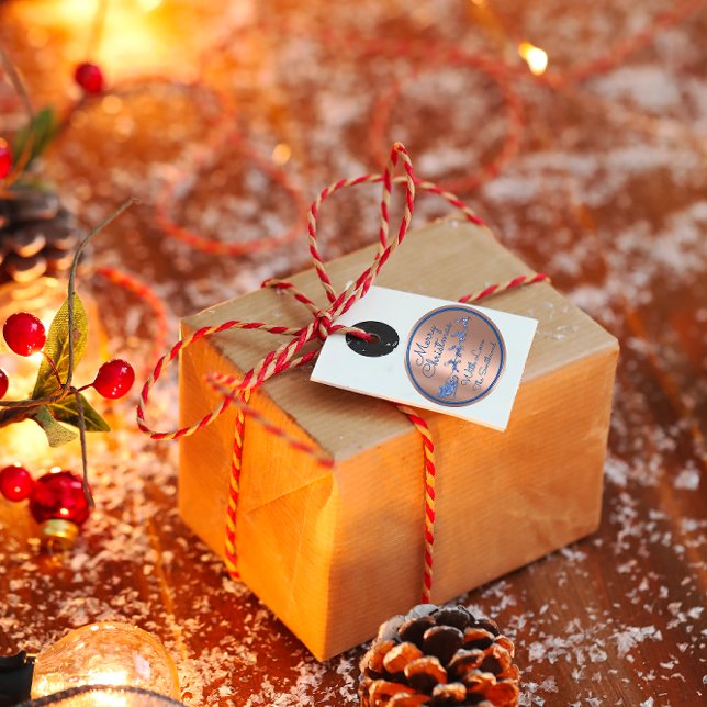 Merry Christmas To From Blue Navy Glitter Santa  Classic Round Sticker (Merry Christmas To From Blue Navy Glitter Santa Classic Round Sticker )