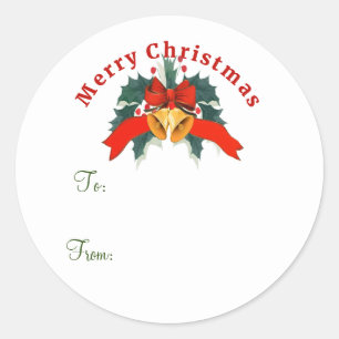 Merry Christmas To, From, Classic Round Sticker