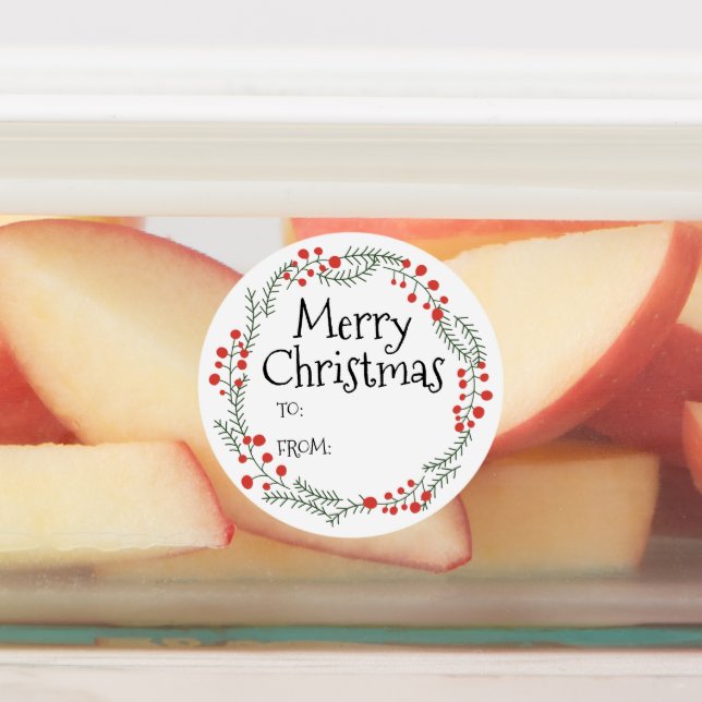 Merry Christmas to from rustic wreath frame cute (Affixed)