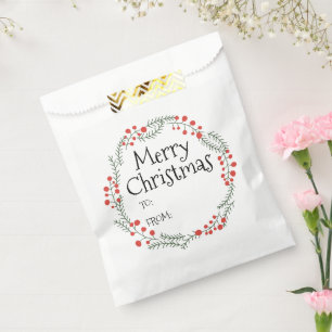 Merry Christmas to from rustic wreath frame cute Favour Bag