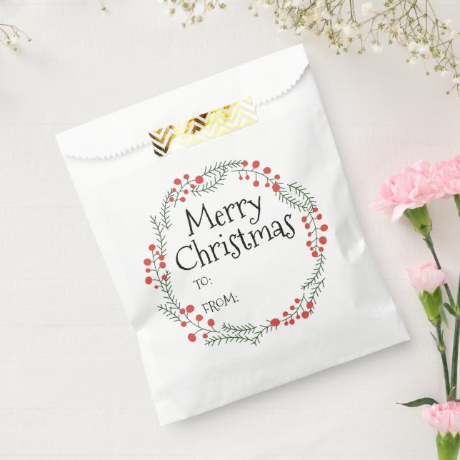 Merry Christmas to from rustic wreath frame cute Favour Bag (Sealed)