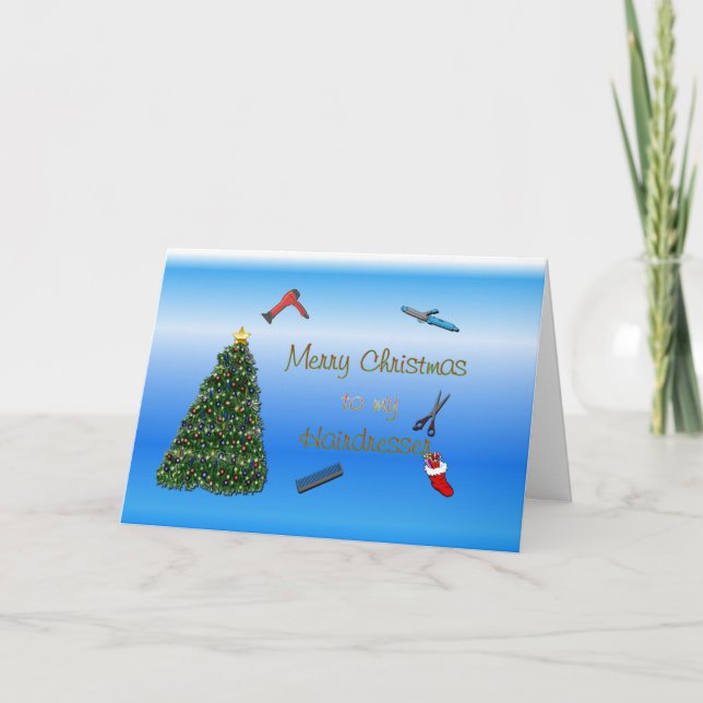 Merry Christmas to hairdresser hairstylist Holiday Card (Front)