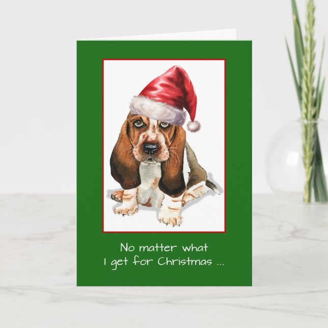 Merry Christmas to Loved One with Basset Hound Dog Card (Front)