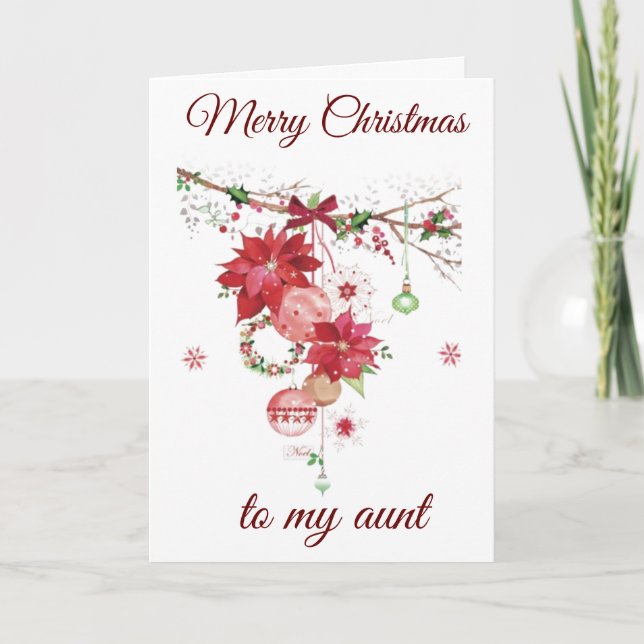 MERRY CHRISTMAS TO ***MY AUNT*** HOLIDAY CARD (Front)