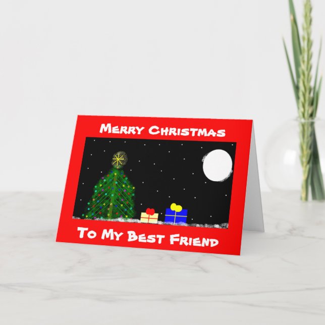 Merry Christmas, To My Best Friend Holiday Card (Front)