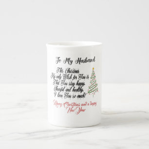 Merry Christmas to my husband Bone China Mug