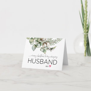 Merry Christmas to My Husband From Wife Cute Xmas Card