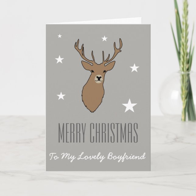 Merry Christmas To My Lovely Boyfriend Card (Front)