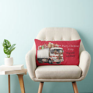 Merry Christmas to my TRUCKER HUSBAND Lumbar Cushion
