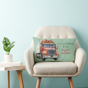 Merry Christmas to my TRUCKER HUSBAND Lumbar Cushion