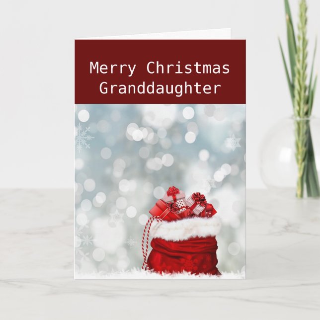 *MERRY CHRISTMAS* to our *GRANDDAUGHTER* CHRISTMAS Holiday Card (Front)