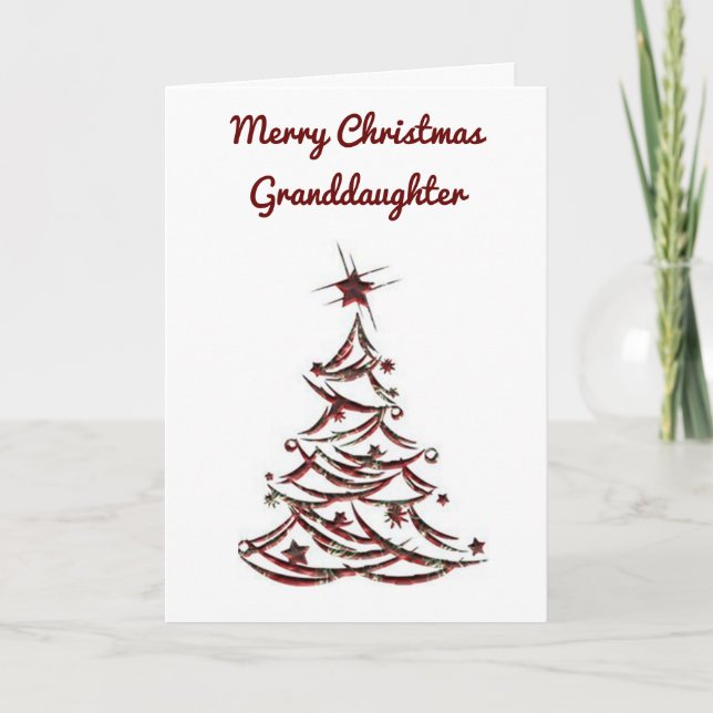 *MERRY CHRISTMAS* to our *GRANDDAUGHTER* CHRISTMAS Holiday Card (Front)