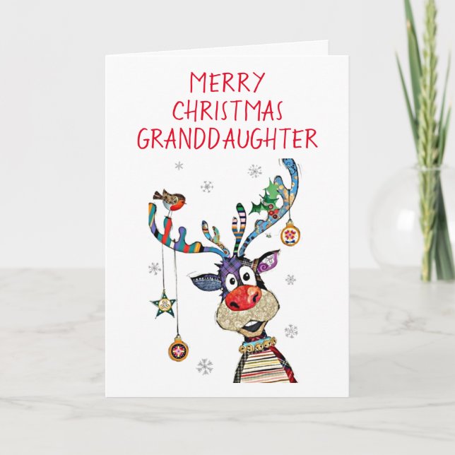 *MERRY CHRISTMAS* to our *GRANDDAUGHTER* CHRISTMAS Holiday Card (Front)