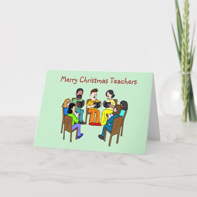Merry Christmas to teacher school teacher xmas Holiday Card (Front)