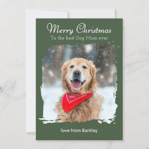 Merry Christmas to the Best Dog Mum Custom Photo Holiday Card