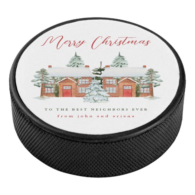 Merry Christmas to the Best Neighbours Hockey Puck (3/4)