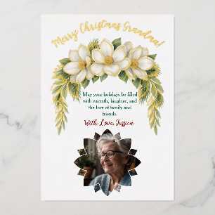 Merry Christmas to the Most Amazing Grandma Foil Holiday Card
