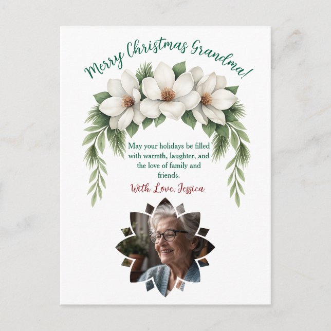 Merry Christmas to the Most Amazing Grandma Holiday Postcard (Front)
