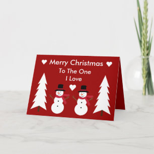Merry Christmas To The One I Love Snowmen Card