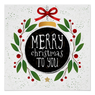 Merry Christmas To You 20" x 20", Poster Paper