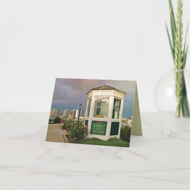Merry Christmas Toll Booth with view of San Diego Holiday Card (Front)