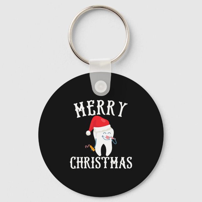 Merry Christmas Tooth Doctor dentist dental Key Ring (Front)