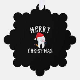 Merry Christmas Tooth Doctor dentist dental Tree Decoration Card