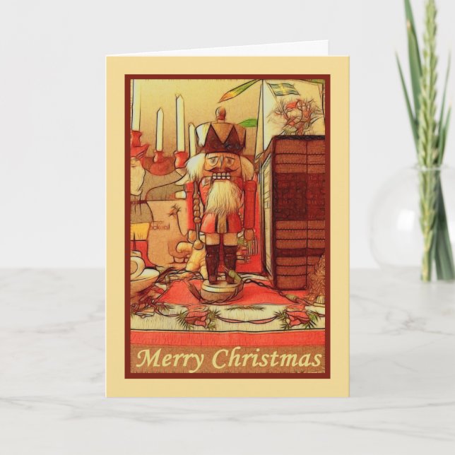 Merry Christmas toy soldier to military person Holiday Card (Front)