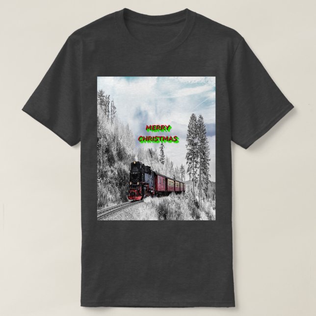 MERRY CHRISTMAS TRAIN T-Shirt (Design Front)