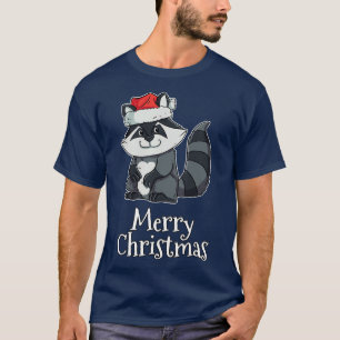 Merry Christmas Trash Panda Santas Hat Racoon T-Shirt