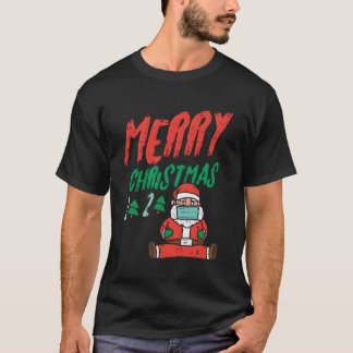 Merry Christmas Tree 2020 Santa In Mask Xmas Quara T-Shirt