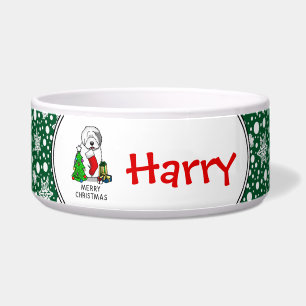 Merry Christmas Tree 2 Old English Sheepdog Grey 1