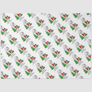 Merry Christmas Tree 2 Old English Sheepdog Grey 1 Tissue Paper