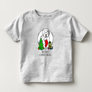 Merry Christmas Tree 2 Old English Sheepdog Grey 1 Toddler T-Shirt