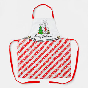 Merry Christmas Tree 2 Poodle (white) Dog Cute Apron