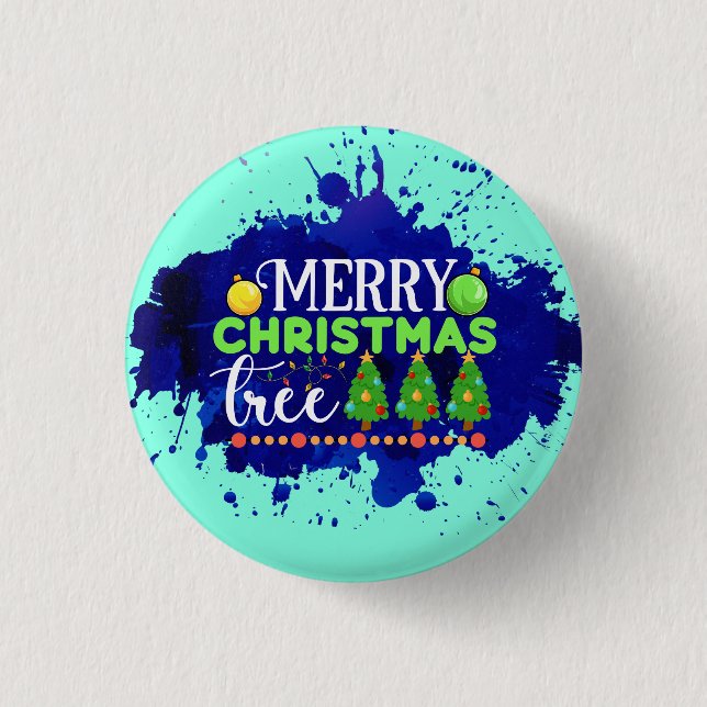 Merry Christmas Tree-34564 3 Cm Round Badge (Front)