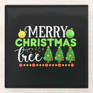 Merry Christmas Tree-34564 Glass Coaster