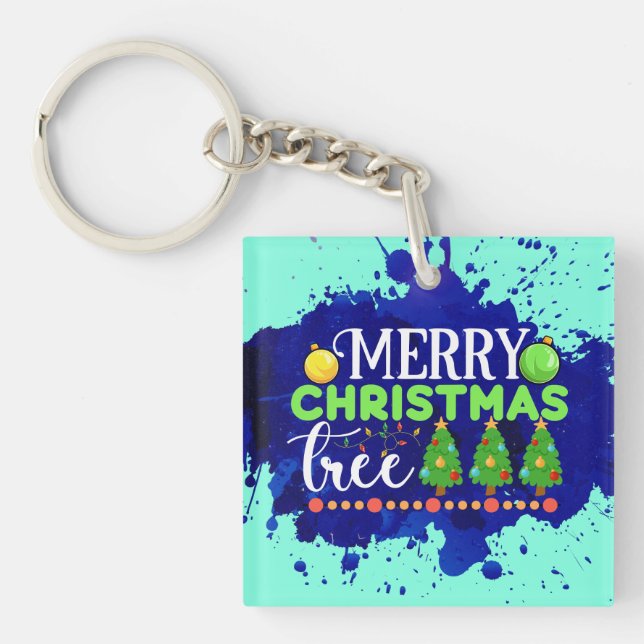Merry Christmas Tree-34564 Key Ring (Front)