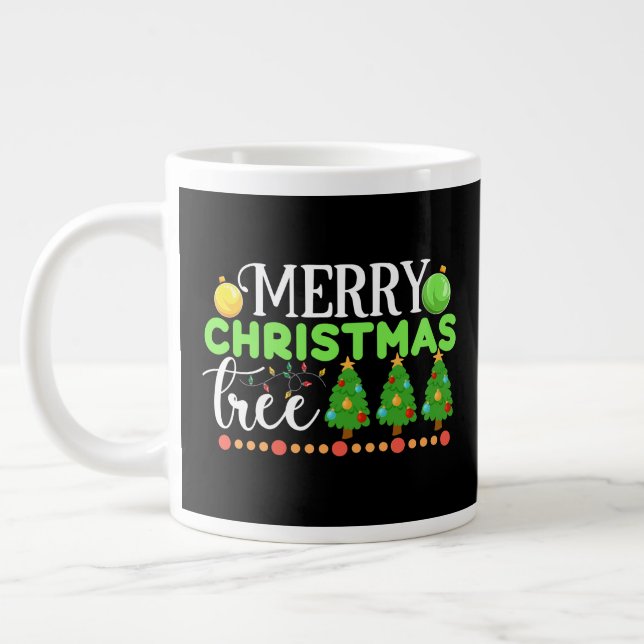 Merry Christmas Tree-34564 Large Coffee Mug (Left)
