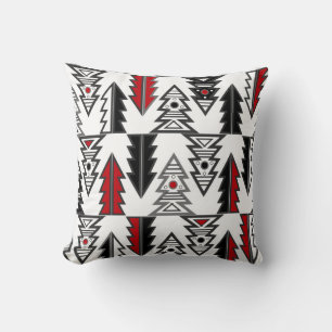 Merry Christmas tree abstract modern geometrical o Cushion