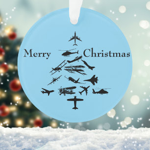Merry Christmas Tree aeroplane,Cool Aviation Ornament