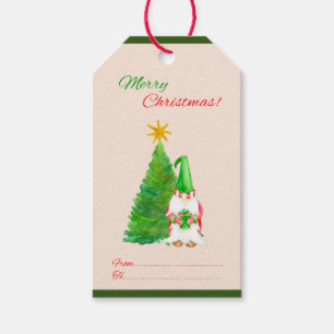 Merry Christmas Tree and Santa Claus To From Gift Tags