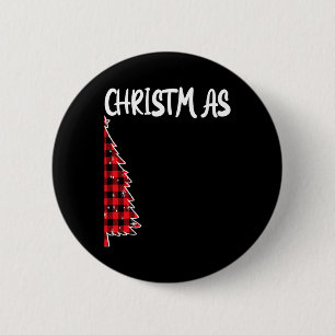 Merry Christmas Tree Buffalo Plaid Xmas Couples Ma 6 Cm Round Badge