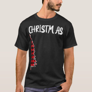 Merry Christmas Tree Buffalo Plaid Xmas Couples Ma T-Shirt