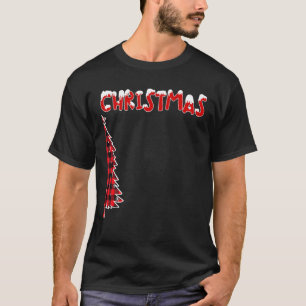 Merry Christmas Tree Buffalo Plaid Xmas Couples T-Shirt