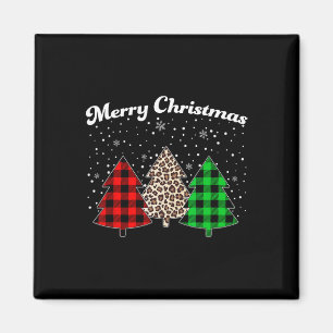Merry Christmas Tree Buffalo Plaid Xmas Family Mat Magnet