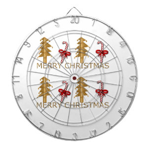 Merry Christmas Tree Candy red gold Dartboard