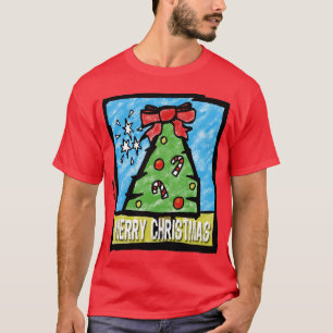 Merry Christmas Tree Cartoon Style T-Shirt